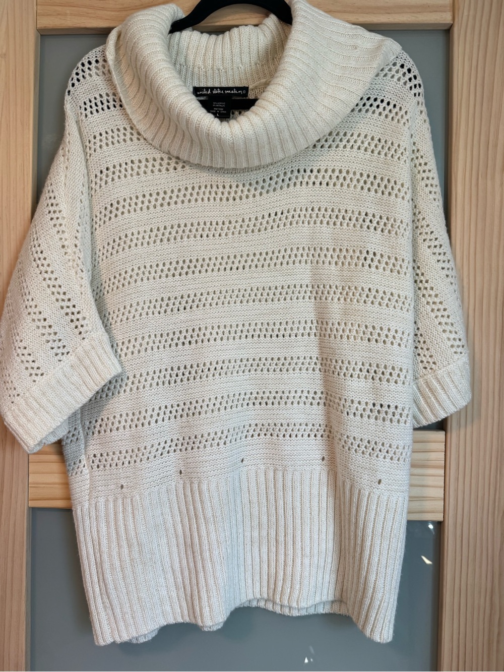 Cream Chunky Knit Turtleneck Sweater Cozy Oversized Soft Girl